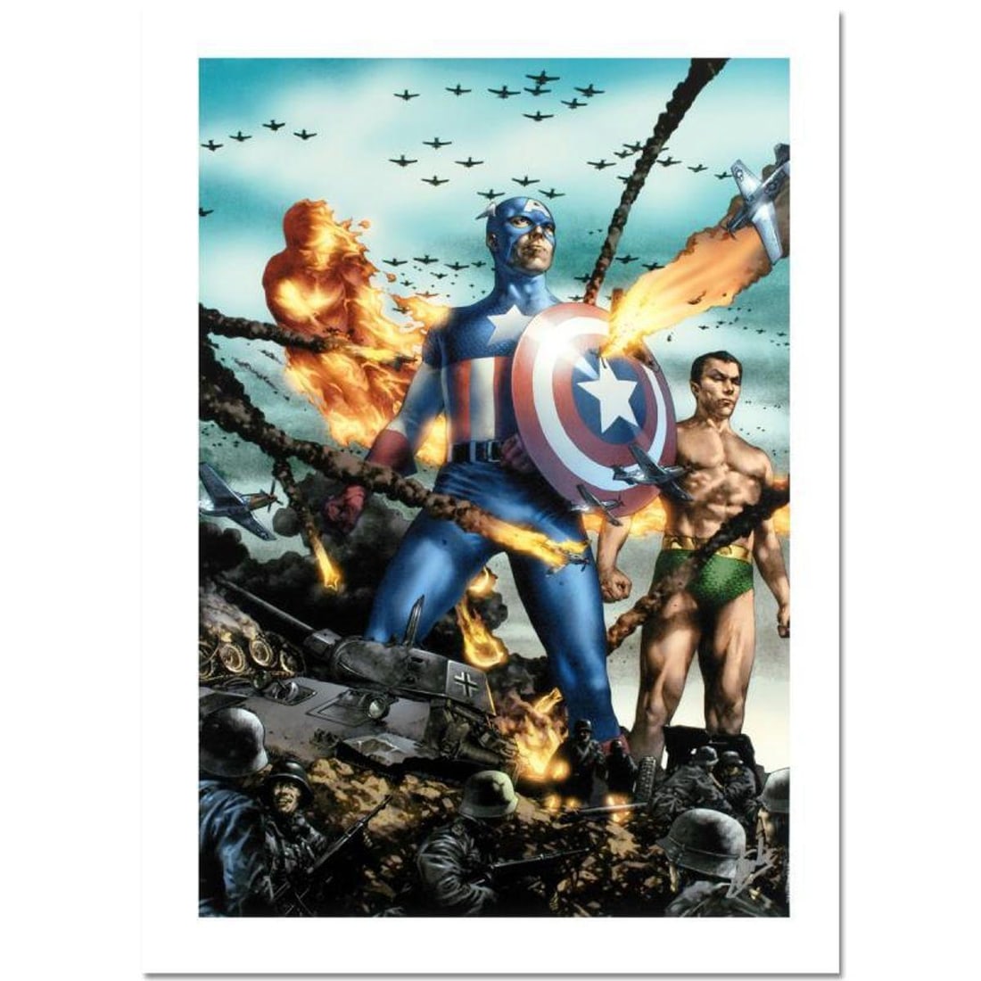 Stan Lee Signed, Marvel Comics "Giant-Size Invaders #2" Limited Edition Canvas 3/10 with Certificate: Giant-Size Invaders #2 is a limited edition giclee on canvas with art by Jay Anacleto. Officially licensed by Marvel, this piece is numbered 3/10 and hand signed by creative legend Stan Lee (1922-2018