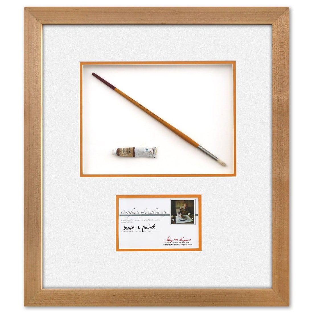 Henry Miller- Mixed Media Collage: Artist: Henry Miller. Medium: Mixed Media Collage. Size: 8" x 11". Measures approx. 21" x 19" (framed). Reference#: 74535.