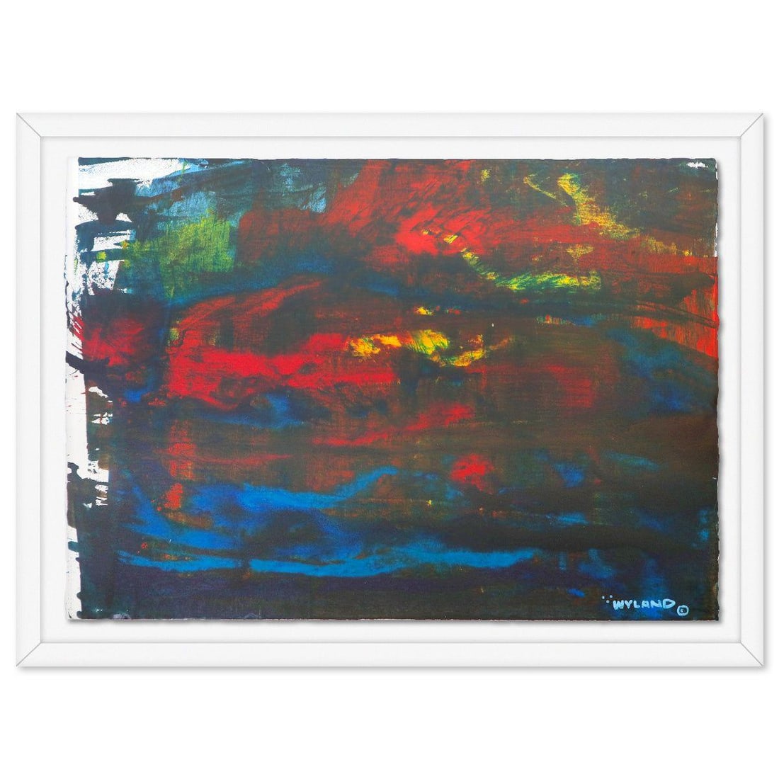 Wyland- Original Watercolor Painting on Deckle Edge Paper "Abstract": Artist: Wyland. Medium: Original Watercolor Painting on Deckle Edge Paper. Title: Abstract. Size: 29" x 42". Measures approx. 35" x 48" (framed). Signature: Hand signed by the artist. Certificate of A