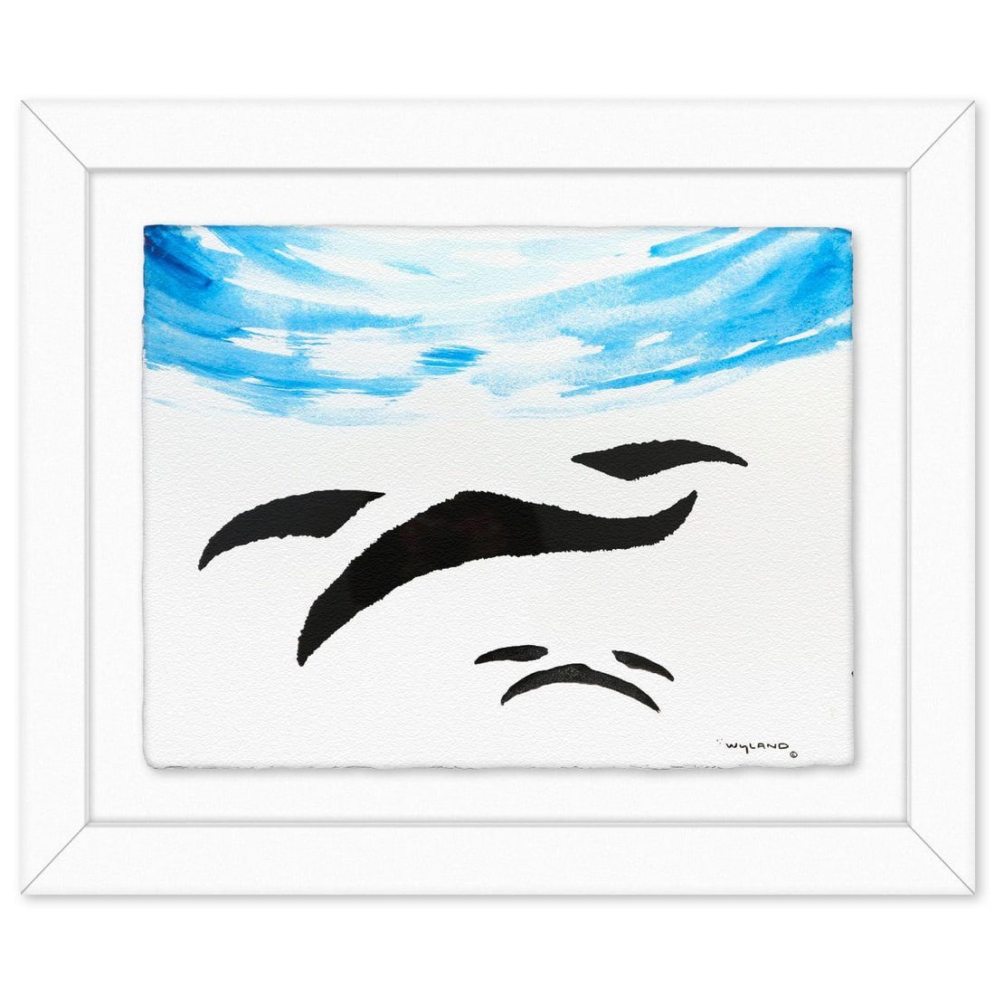 Wyland- Original Sumi Ink Painting "Ocean Flight": Artist: Wyland. Medium: Original Sumi Ink Painting. Title: Ocean Flight. Size: 23" x 30". Measures approx. 33" x 40" (framed). Signature: Hand signed by the artist. Certificate of Authenticity: Is inc