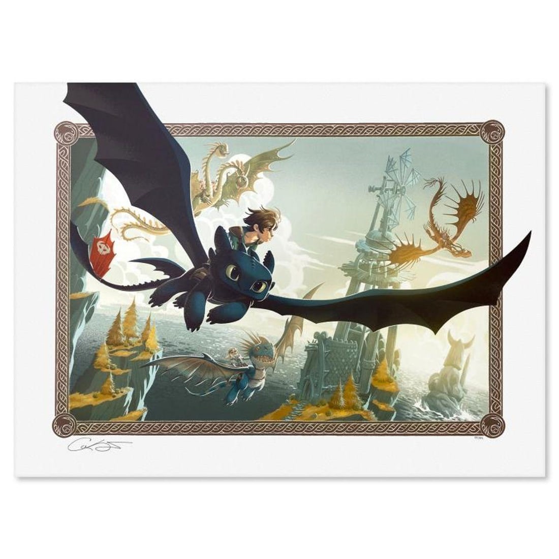 George Caltsoudas, "There Were Dragons" Limited Edition, PP Numbered 3/4 and Signed with Letter of: There Were Dragons is a limited edition giclee on paper by George Caltsoudas, PP numbered 3/4 and bearing the authorized signature of the artist. Includes Letter of Authenticity. Measures approx. 18"