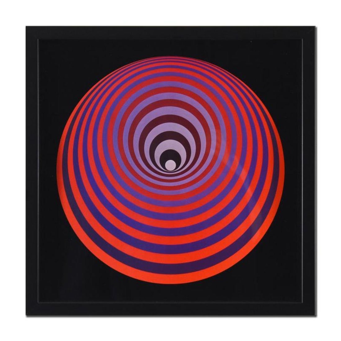 Victor Vasarely (1908-1997), "Oervegn (1968)" Framed Heliogravure Print with Letter of Authenticity: Oervegn (1968)is a heliogravure print on paper by Victor Vasarely (1908-1997). This piece comes custom framed. Includes Letter of Authenticity. Measures approx. 17" x 17" (frame), 14" x 14" (image). R