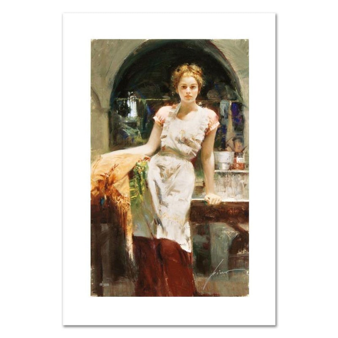 Pino (1939-2010), "In the Glow" Hand Signed Limited Edition on Canvas with Certificate of: In the Glow is a limited edition giclee on canvas by Pino (1939-2010), numbered and hand signed by the artist. Includes Certificate of Authenticity. Measures approximately 20" x 12". Reference#: 92983