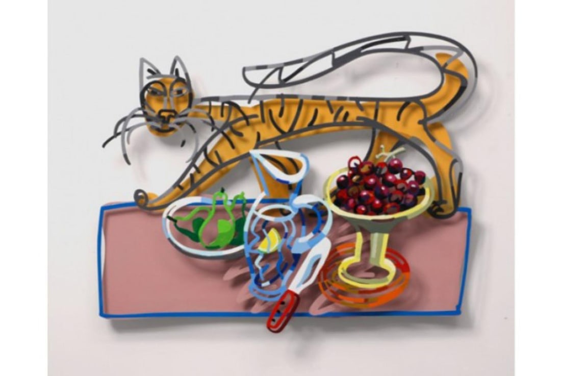 David Gerstein- Mixed Media Cutout Aluminum "Guest": Artist: David Gerstein. Medium: Mixed Media Cutout Aluminum. Title: Guest. Size: 35" x 28". Signature: Signed and numbered. Certificate of Authenticity: Is included. Additional: Edition of 75. Referen