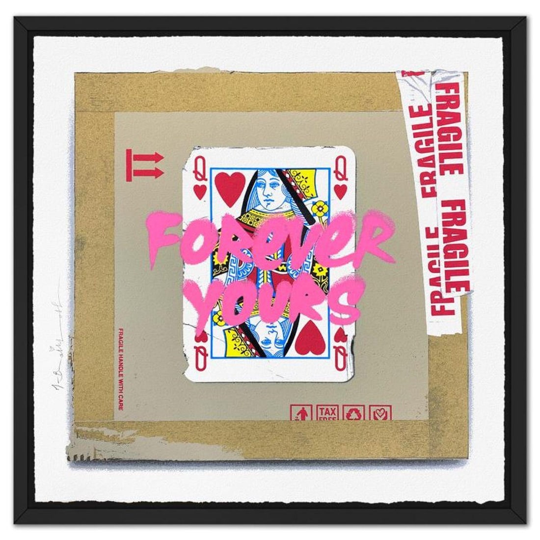 Mr. Brainwash, "Queen of Love (Pink)" Framed Limited Edition Silk Screen, Hand Signed with: Queen of Love (Pink) is a limited edition silk screen print on paper by Mr Brainwash, hand signed and thumb-printed by the artist. The piece comes custom framed with a Certificate of Authenticity. Mea