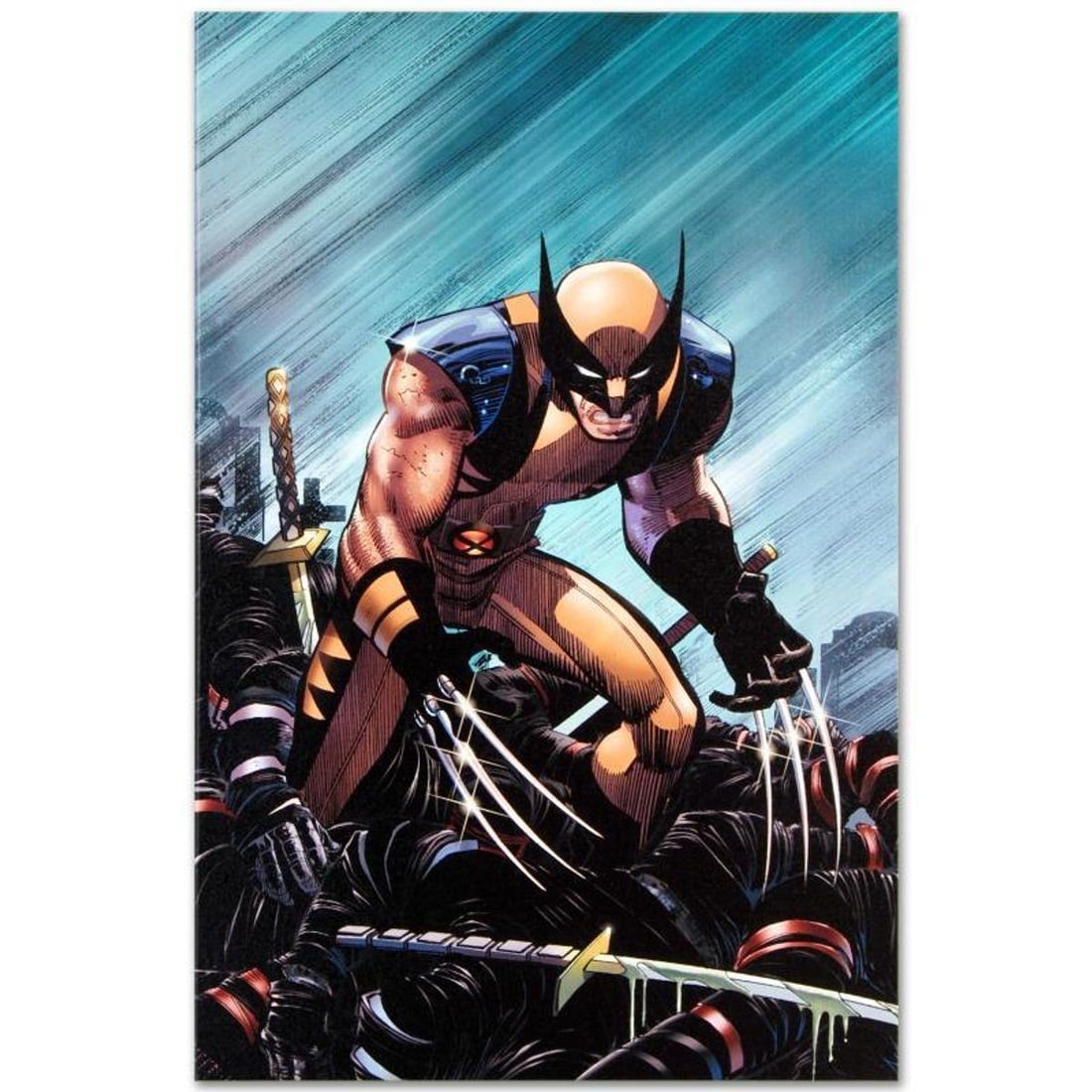 Marvel Comics "Wolverine: Enemy of the State MGC #20" Numbered Limited Edition Giclee on Canvas by: A piece of comic book history, this limited edition, from original art by John Romita Jr., depicts the heroic Wolverine. John Romita Jr. began his career at Marvel UK, doing sketches for covers of rep