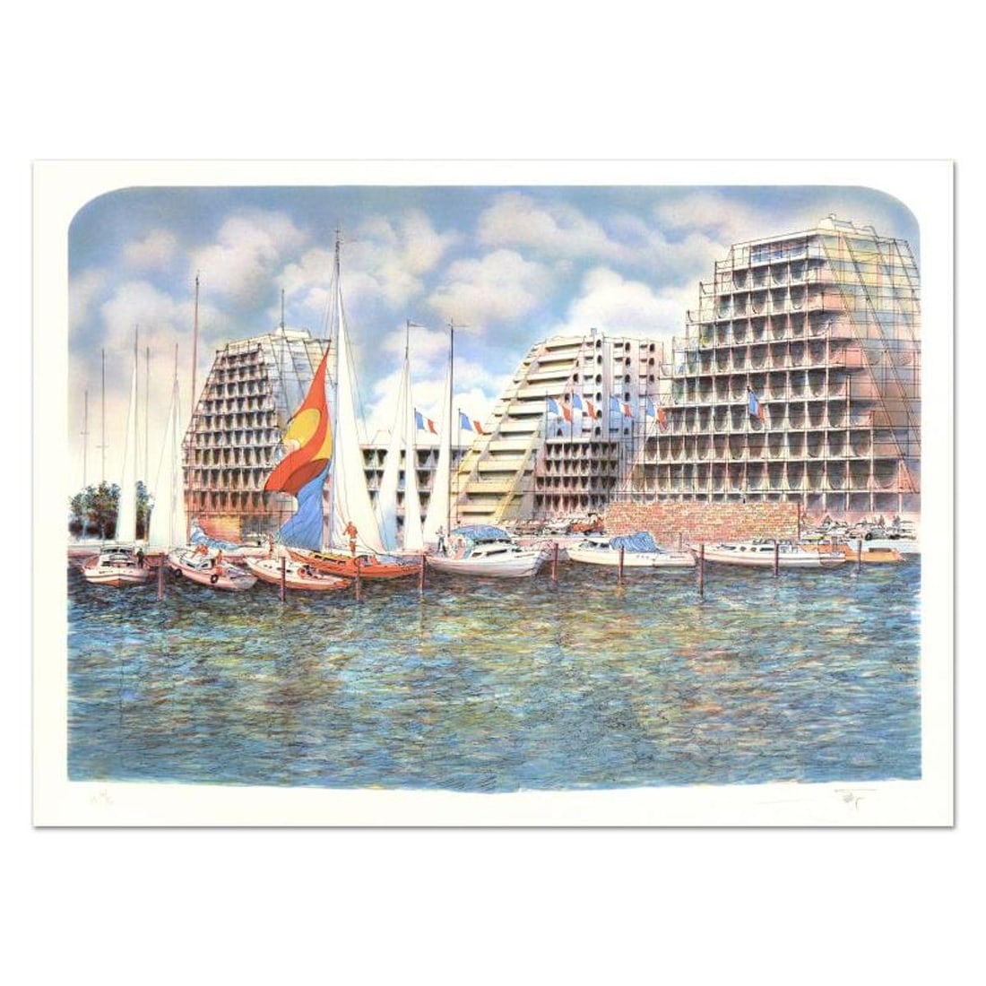 Rolf Rafflewski, "Grand Motte" Limited Edition Lithograph, Numbered and Hand Signed.: Grand Motte is a limited edition lithograph on paper by Rolf Rafflewski, numbered and hand signed by the artist! Measures approx. 29.5" x 21" (border). 27" x 20" (image). Reference#: 93271.