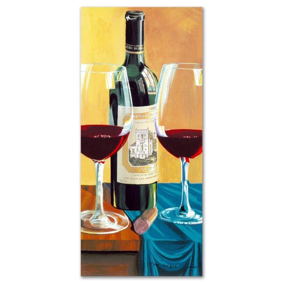 Wine For Two Limited Edition Serigraph by Dima Gorban, Numbered and Hand Signed with Certificate of: Wine For Two is a limited edition serigraph on paper, numbered and hand signed by Dima Gorban. Includes Certificate of Authenticity! Measures approx. 8.5" x 18.5" (no border). Reference#: 90628.