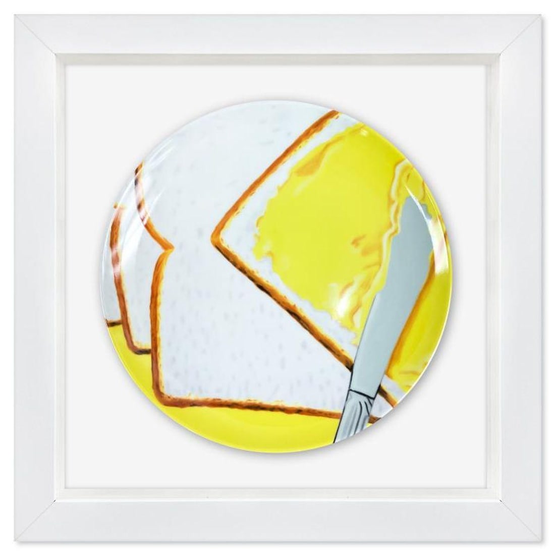 James Rosenquist (1933-2017), "White Beard" Framed Limited Edition Fine Bone China Plate.: White Beard is a limited edition fine bone china plate by James Rosenquist (1933-2017). This plate is custom framed and floated on linen. Measures approx. 15.5" x 15.5" (frame), 10.5" (plate diameter)