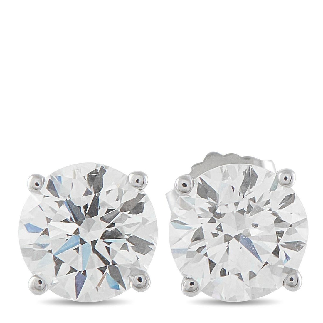 14K WHITE GOLD 2.05CT LAB-GROWN DIAMOND STUD EARRINGS: Brilliant Lab Grown Diamonds with a total weight of 2.05 carats make these stud earrings an elegant addition to any jewelry collection. Subtle, stylish, and ideal for everyday wear, each earring featu