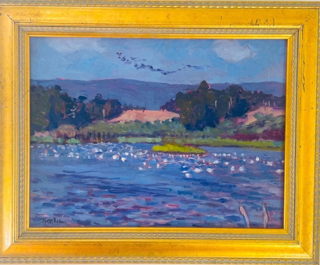 Boris Tyomkin- Original oil painting on board: Artist: Boris Tyomkin. Medium: Original oil painting on board. Measures approx. 14" x 18" (framed). Signature: Signed. Reference#: 62119.