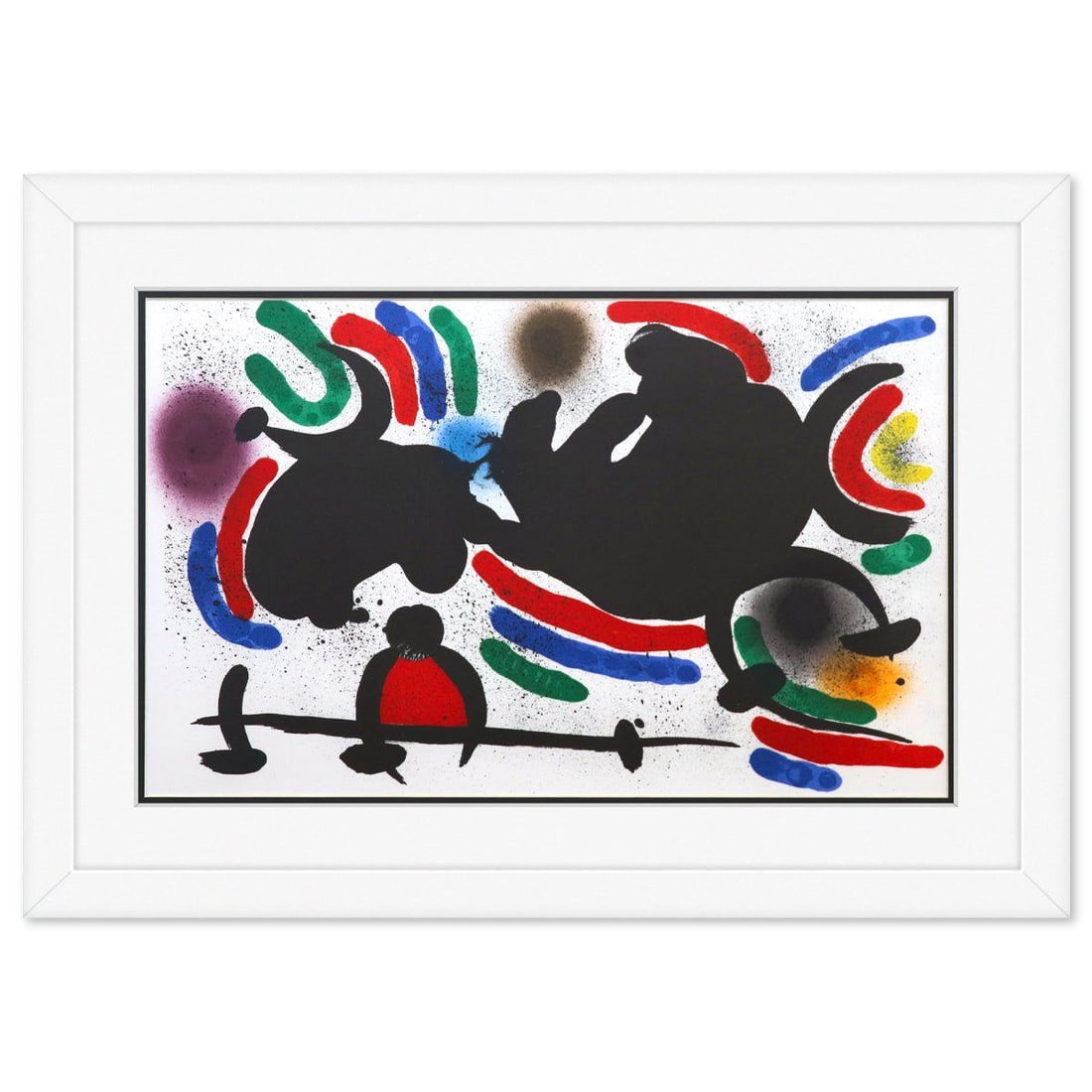 After Joan Miro- Lithograph on light wove paper "Miro lithographe I-07": Artist: After Joan Miro. Medium: Lithograph on light wove paper. Title: Miro lithographe I-07. Size: 12" x 20". Measures approx. 18.5" x 26" (framed). Certificate of Authenticity: Is included. Referen