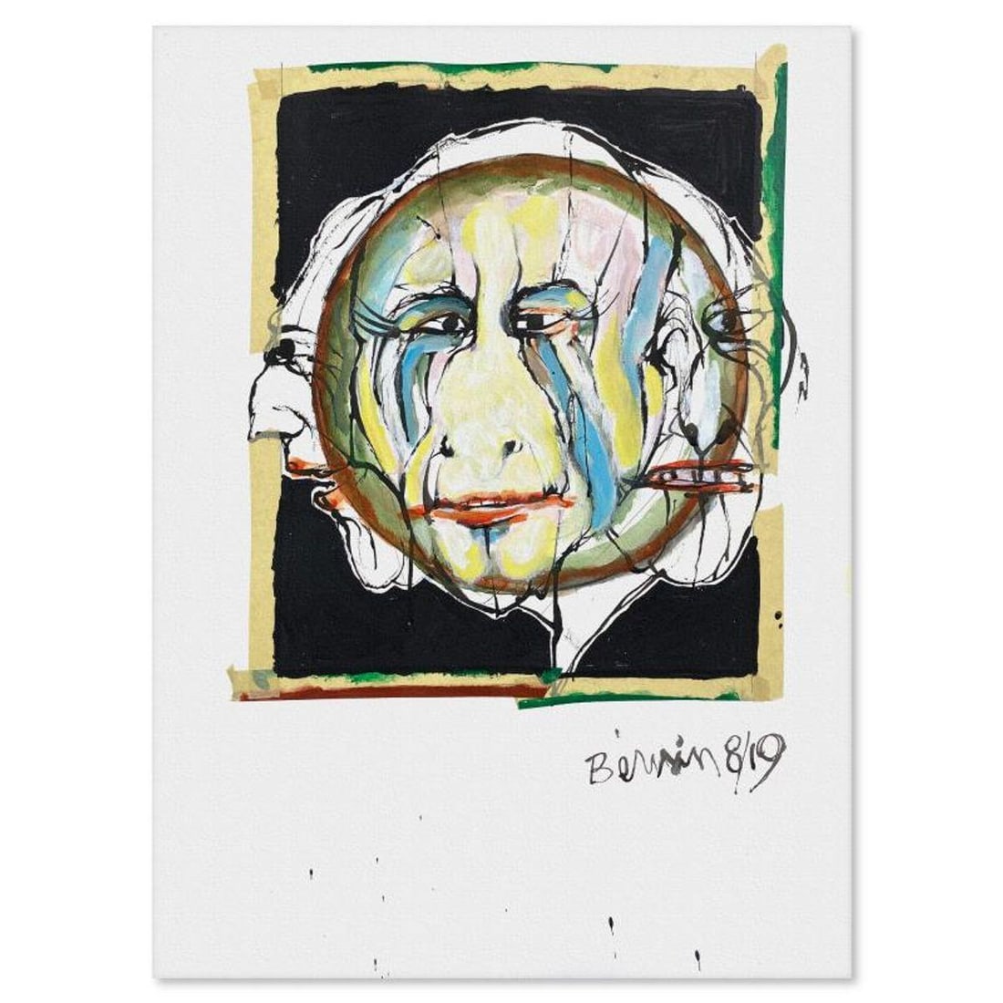 Milton Berwin (1925-2023), Original Painting (30" x 22"), Hand Signed with Letter of Authenticity.: This is an original painting on paper by Milton Berwin (1925-2023), hand signed by the artist. Includes Letter of Authenticity. Measures approx. 30" x 22" (image).