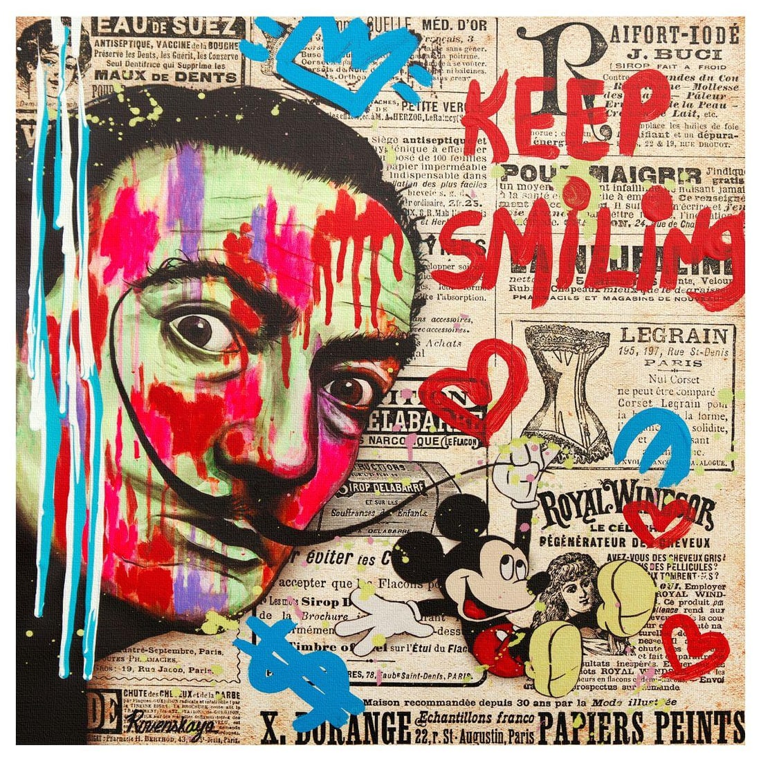 Nastya Rovenskaya- Mixed Media on Canvas "Sermon": Artist: Nastya Rovenskaya. Medium: Mixed Media on Canvas. Title: Sermon. Size: 24" x 24". Signature: Hand Signed. Certificate of Authenticity: Is included. Reference#: 30215.