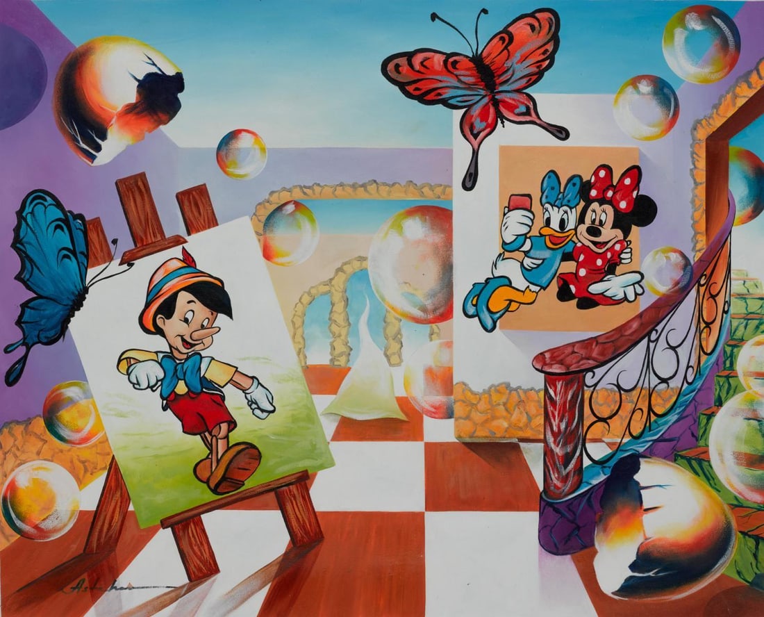 Alexander Astahov- Original Giclee on Canvas "Selfie Time": Artist: Alexander Astahov. Medium: Original Giclee on Canvas. Title: Selfie Time. Size: 24" x 30". Signature: Hand Signed by the Artist. Certificate of Authenticity: From the publisher. Reference#: 21