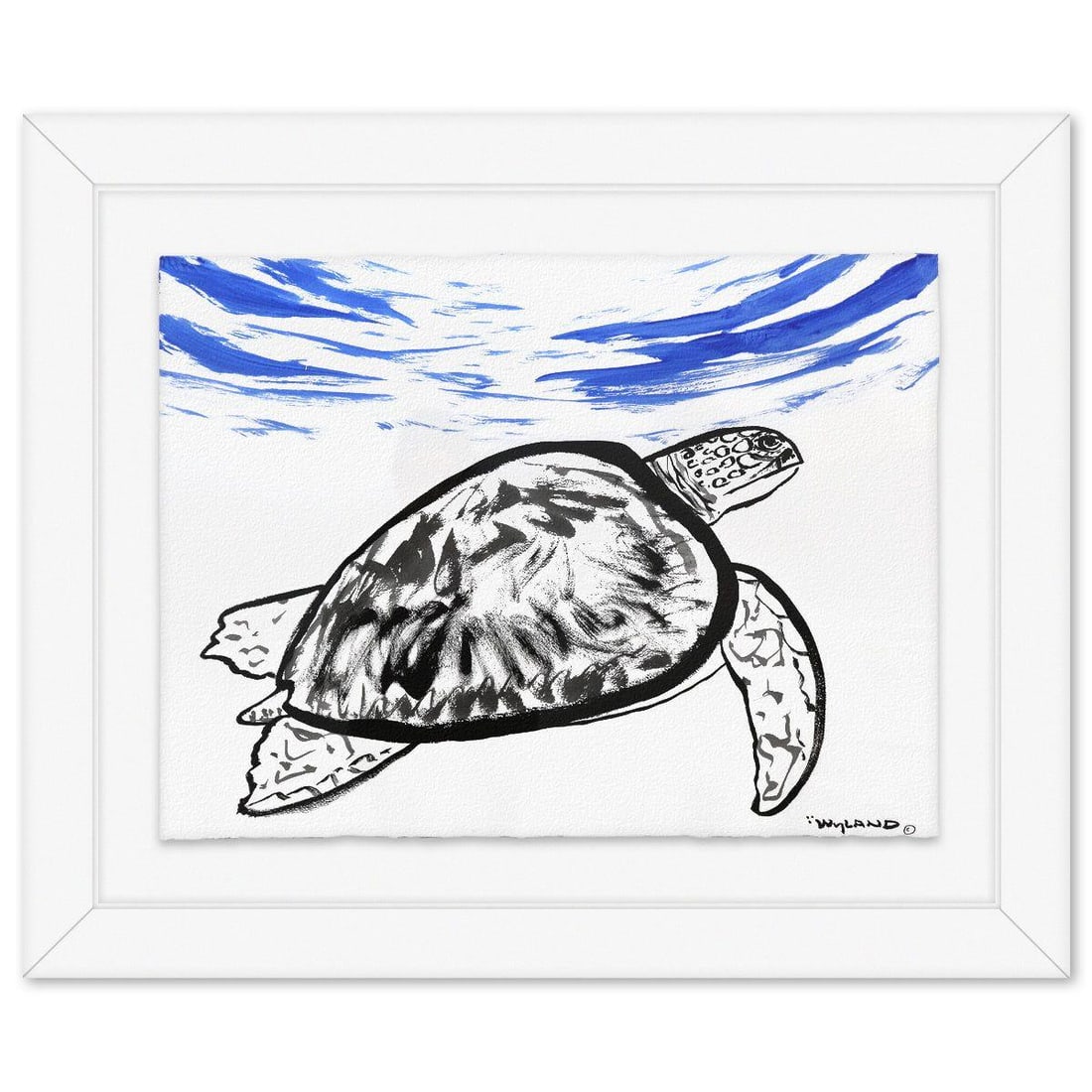Wyland- Original Sumi Ink Painting "Turtle" (1 of 2)