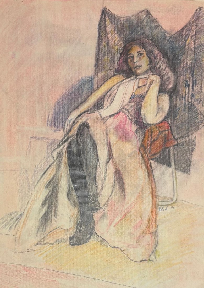 Bloch- Original pastel painting on paper: Artist: Bloch. Medium: Original pastel painting on paper. Size: 20" x 24". Reference#: 94142.