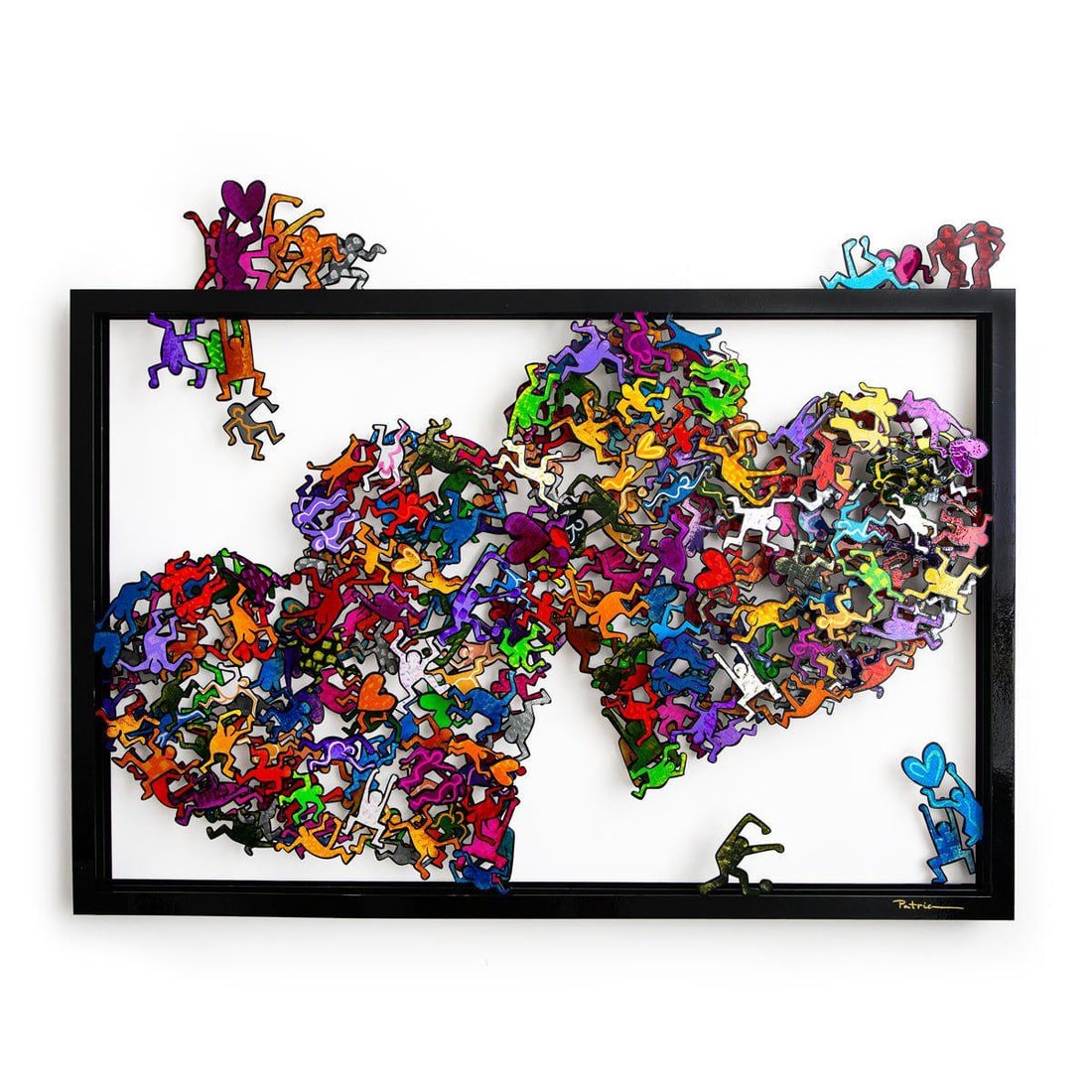 Patricia Govezensky- Original Painting on Cutout Steel "Me & You": Artist: Patricia Govezensky. Medium: Original Painting on Cutout Steel. Title: Me & You. Size: 37" x 47". Signature: Hand Signed by the artist. Certificate of Authenticity: From the publisher. Additio