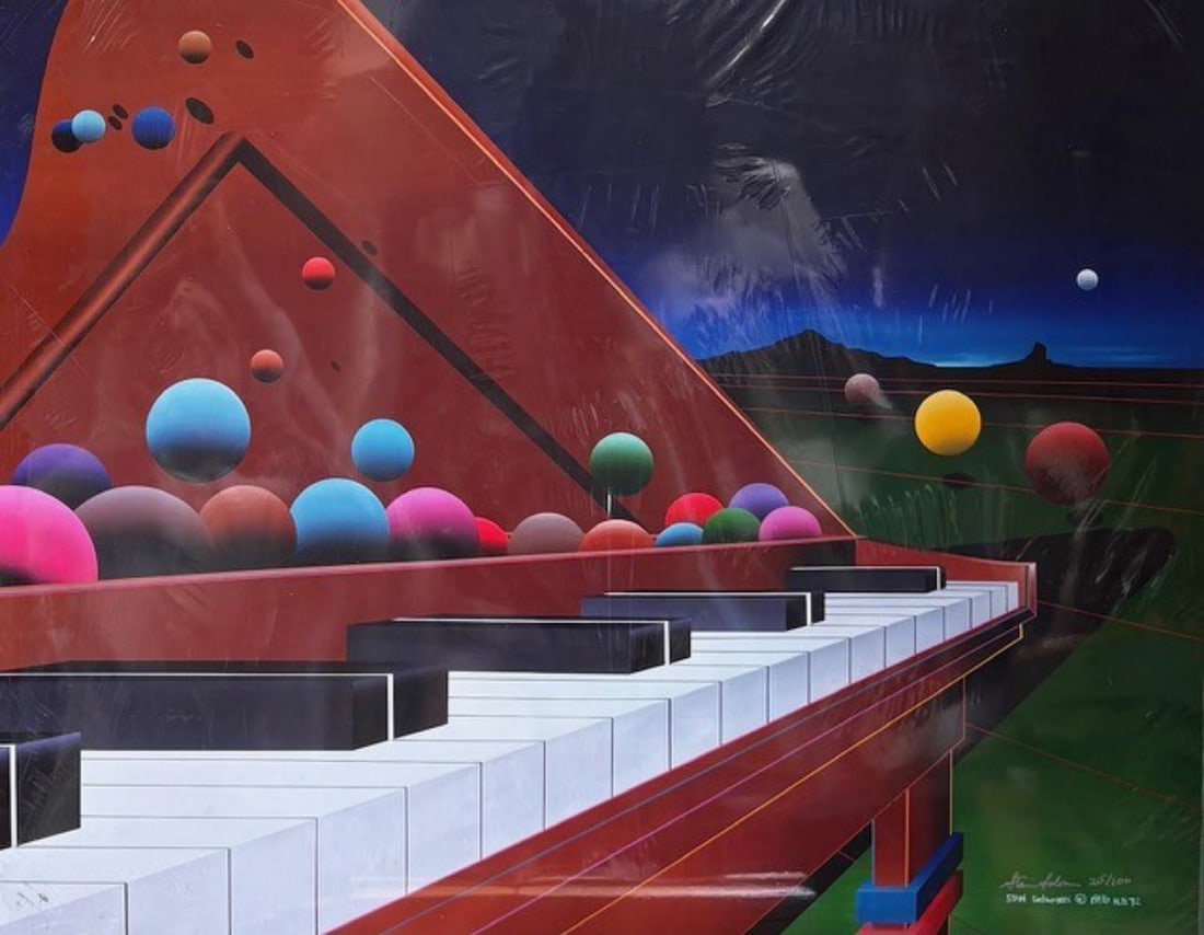 Stan Solomon- Print on paper: Artist: Stan Solomon. Medium: Print on paper. Measures approx. 20" x 30" (framed). Signature: Hand Signed. Reference#: A-30896.