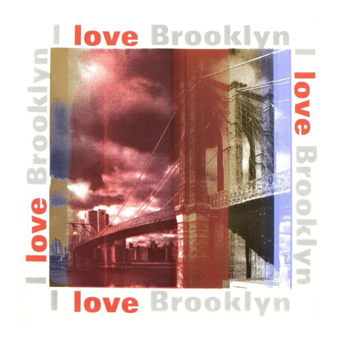 Steve Kaufman (1960-2010) "I Love Brooklyn" Hand Pulled Silkscreen on Canvas, Hand Signed Inverso: I Love Brooklyn is a Hand Pulled silkscreen on canvas by Andy Warhol protege Steve Kaufman (1960-2010), hand signed inverso. Includes letter of authenticity. As is common with Kaufman's works, this pi