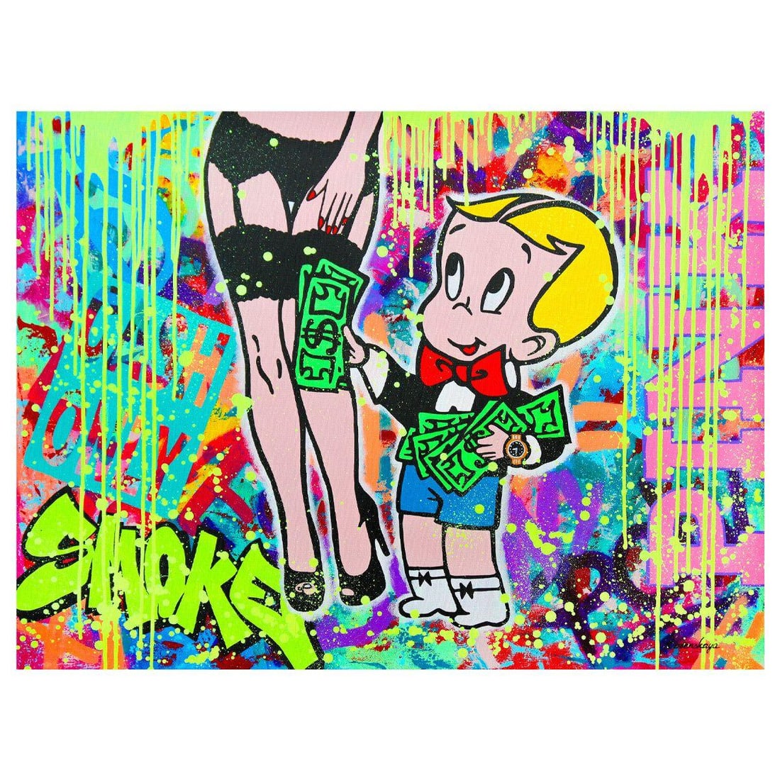 Nastya Rovenskaya- Original Oil on Canvas "Boop Street Royalty": Artist: Nastya Rovenskaya. Medium: Original Oil on Canvas. Title: Boop Street Royalty. Size: 30" x 40". Signature: Hand signed. Certificate of Authenticity: Is included. Reference#: 83716.