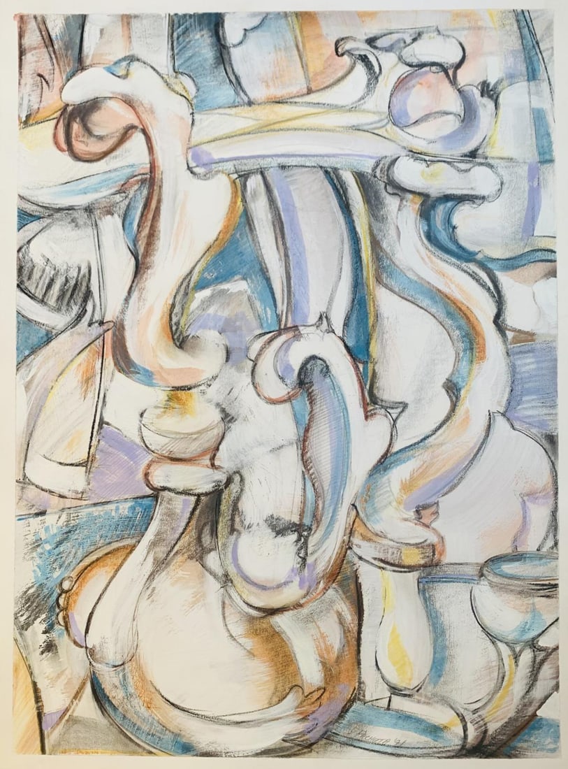 Pachuta- Original acrylic on paper: Artist: Pachuta. Medium: Original acrylic on paper. Size: 24" x 30". Signature: Signed. Additional: Signature date '91. Reference#: 38232.