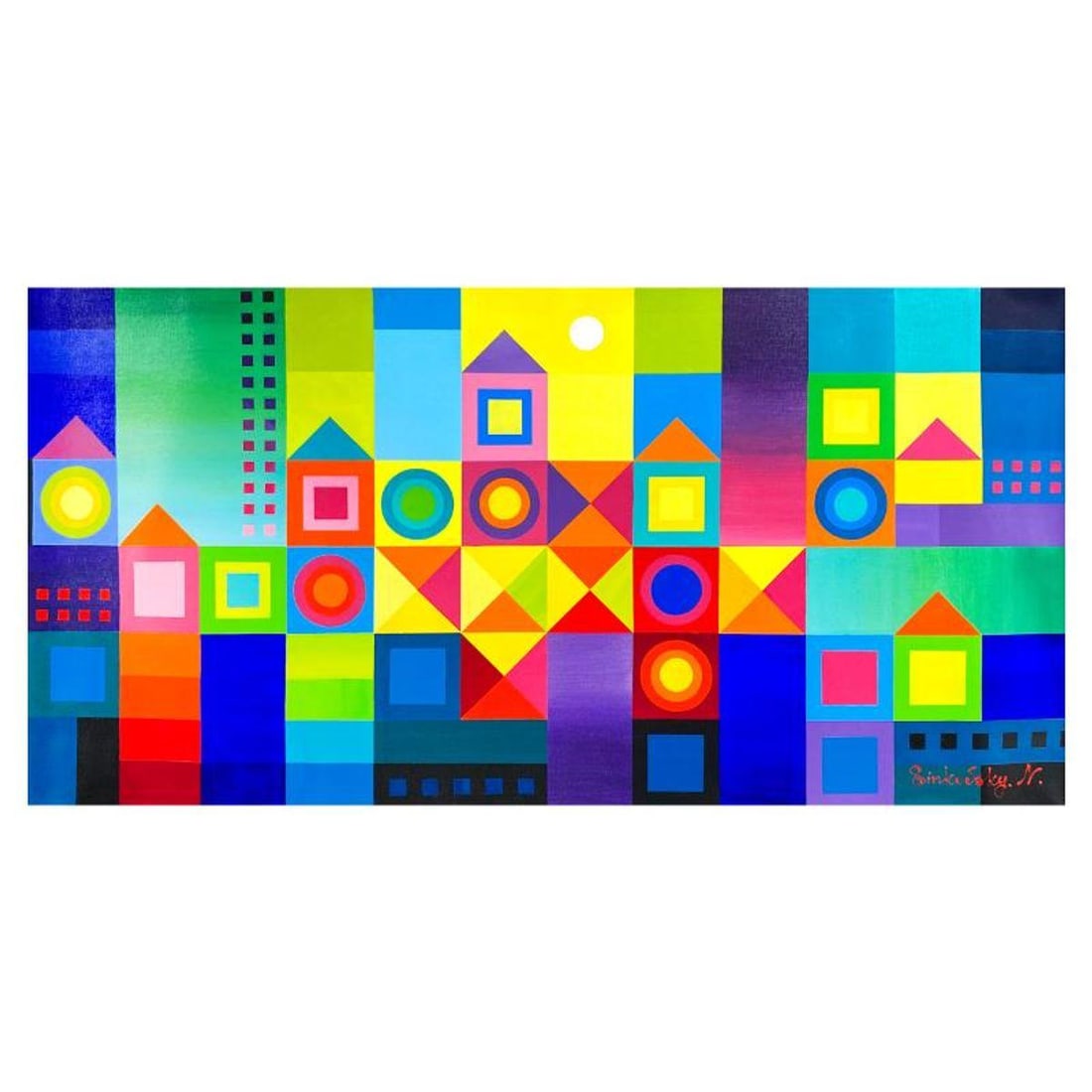 Natalia Sinkovsky, Original Acrylic Painting on Canvas, Hand Signed with Letter of Authenticity: This is an original acrylic painting on canvas by Natalia Sinkovsky, hand signed by the artist. Includes Letter of Authenticity. Measures approx. 24" x 48" (image).