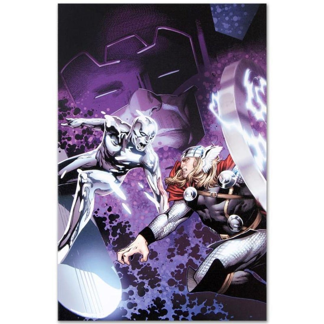 Marvel Comics "The Mighty Thor #4" Numbered Limited Edition Giclee on Canvas by Oliver Coipel with: A piece of comic book history, this limited edition, from original art by Oliver Coipel, depicts the mighty Thor. Olivier Coipel is a French comic book artist, known for his work on books such as Hous