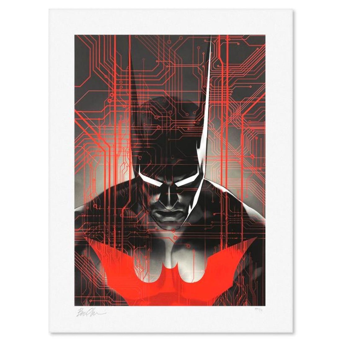 DC Comics & Ben Oliver, "Batman Beyond" Limited Edition, PP Numbered 3/4 and Signed with Letter of: Batman Beyond is a limited edition giclee on paper from DC Comics and Ben Oliver, PP numbered 3/4 and bearing the authorized signature of the artist. Includes Letter of Authenticity. Measures approx.