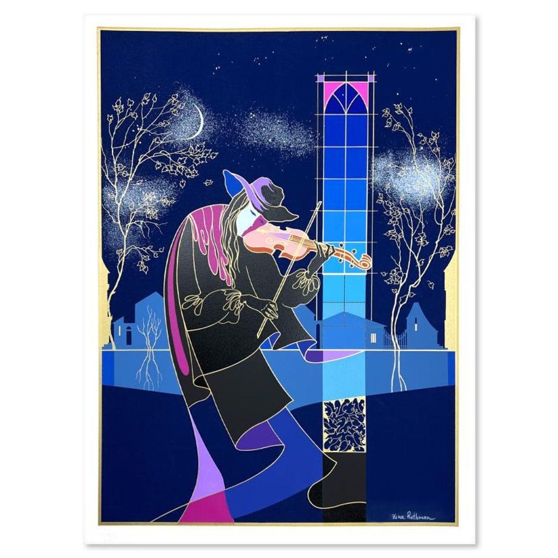 Zina Roitman, Limited Edition Serigraph, Hand Signed and Numbered, Letter of Authenticity.: This is a limited edition serigraph on paper by Zina Roitman. The piece comes hand signed by the artist, numbered, and with a letter of authenticity. Measures approximately 28" x 20". Reference#: 9336