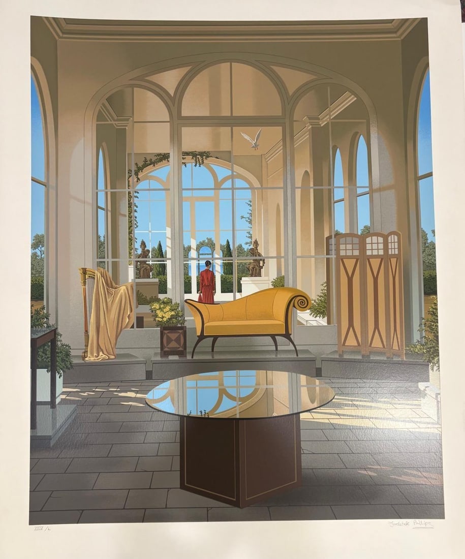 Fredrick Phillips- Serigraph on paper: Artist: Fredrick Phillips. Medium: Serigraph on paper. Size: 30" x 40". Signature: Hand Signed and numered. Reference#: 94137.