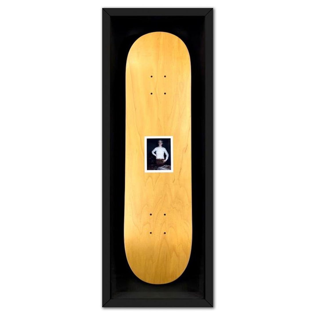 Andy Warhol (1928-1987), "Self-Portrait (Yellow)" Framed One-of-a-Kind Unique Edition Skateboard,: Self-Portrait (Yellow) is a one-of-a-kind unique edition skateboard by Andy Warhol (1928-1987), bearing the plate signature inverso of the artist. This piece comes custom framed. This piece is from a