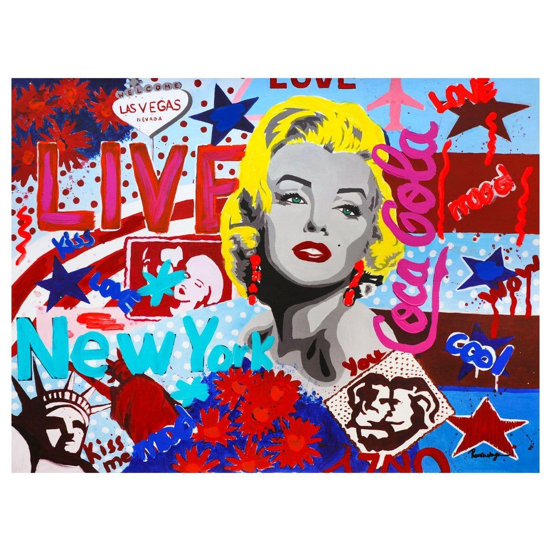 Nastya Rovenskaya- Mixed Media "Looking for Glory": Artist: Nastya Rovenskaya. Medium: Mixed Media. Title: Looking for Glory. Size: 30" x 40". Signature: Hand Signed. Certificate of Authenticity: Is included. Reference#: 44342.