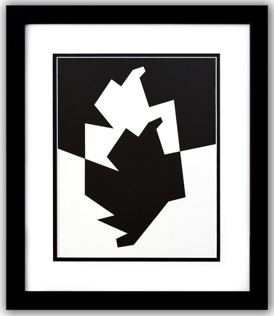 Victor Vasarely- Heliogravure Print "Untitled": Artist: Victor Vasarely. Medium: Heliogravure Print. Title: Untitled. Size: 14" x 11". Measures approx. 21" x 18" (framed). Additional: Custom Framed. Reference#: 21420.