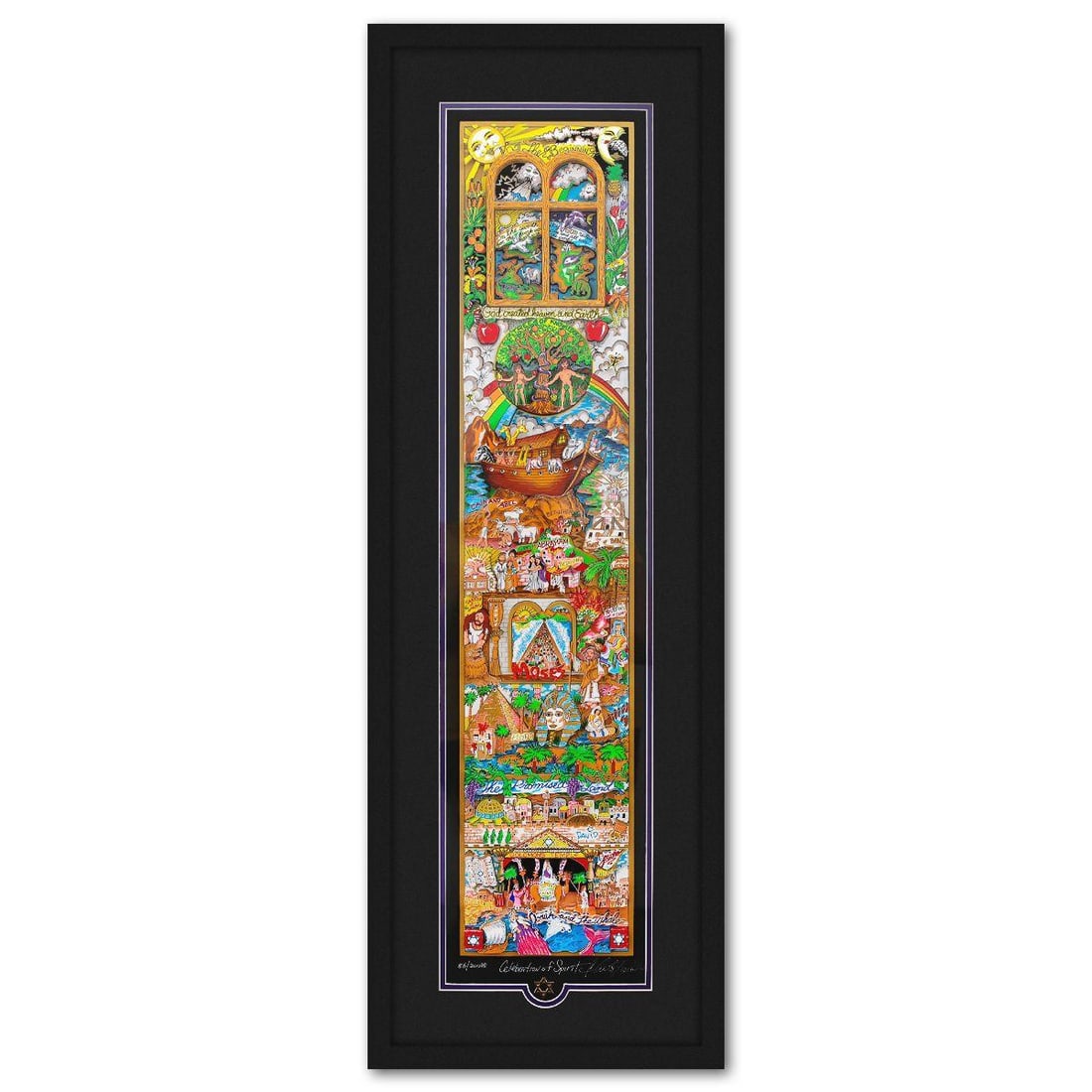 Charles Fazzino- 3D Construction Silkscreen Serigraph "Celebration of Spirit": Artist: Charles Fazzino. Medium: 3D Construction Silkscreen Serigraph. Title: Celebration of Spirit. Size: 38" x 8". Measures approx. 44" x 15" (framed). Signature: Hand signed and numbered. Certifica