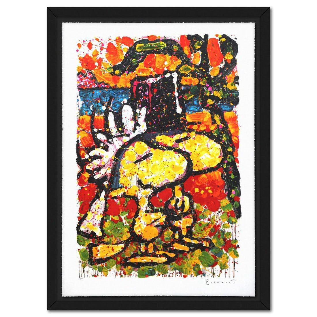 Tom Everhart- Hand Pulled Original Lithograph "Hitched": Artist: Tom Everhart. Medium: Hand Pulled Original Lithograph. Title: Hitched. Size: 44" x 31". Measures approx. 49" x 36" (framed). Signature: Hand signed and numbered. Certificate of Authenticity: I