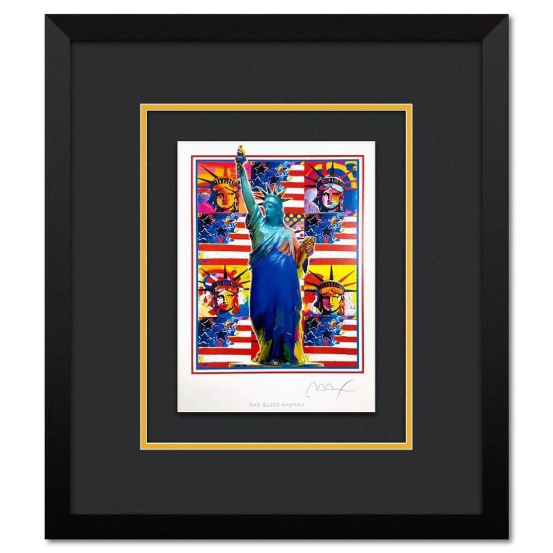 Peter Max, "God Bless America" Framed Limited Edition Lithograph, Numbered and Hand Signed with: God Bless America is a limited edition lithograph on paper by Peter Max, numbered and hand signed by the artist. This piece comes framed. Includes Certificate of Authenticity from Peter Max Studios. M
