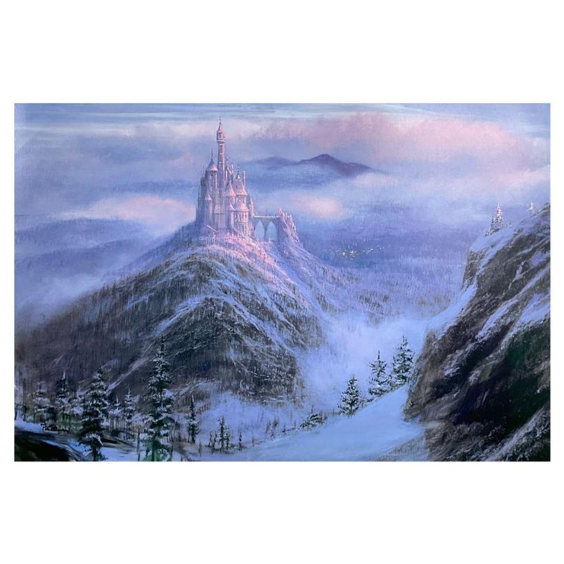Peter Ellenshaw (1913-2007), "Mystical Kingdom of The Beast" Limited Edition on Canvas from Disney: Mystical Kingdom of The Beast is a limited edition giclee on canvas by Peter Ellenshaw (1913-2007), numbered and hand signed by the artist. This piece is licensed by Disney Fine Art. Includes Letter o