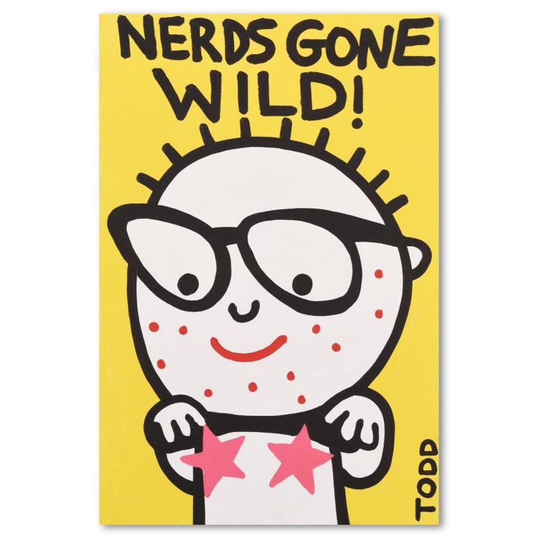 Todd Goldman, "Nerds Gone Wild" Original Acrylic Painting on Gallery Wrapped Canvas (24" x 36"),: Nerds Gone Wild is an original acrylic painting on gallery wrapped canvas by Todd Goldman, hand signed by the artist. Includes Letter of Authenticity. Measures approx. 24" x 36" (image). Due to the wa