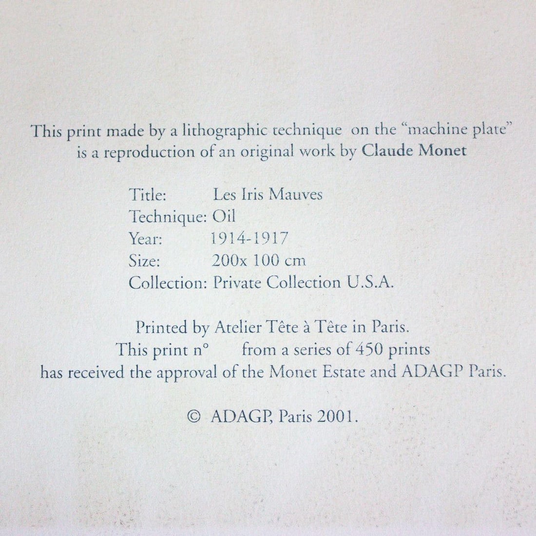 Claude Monet- Lithograph "Iris" - 4