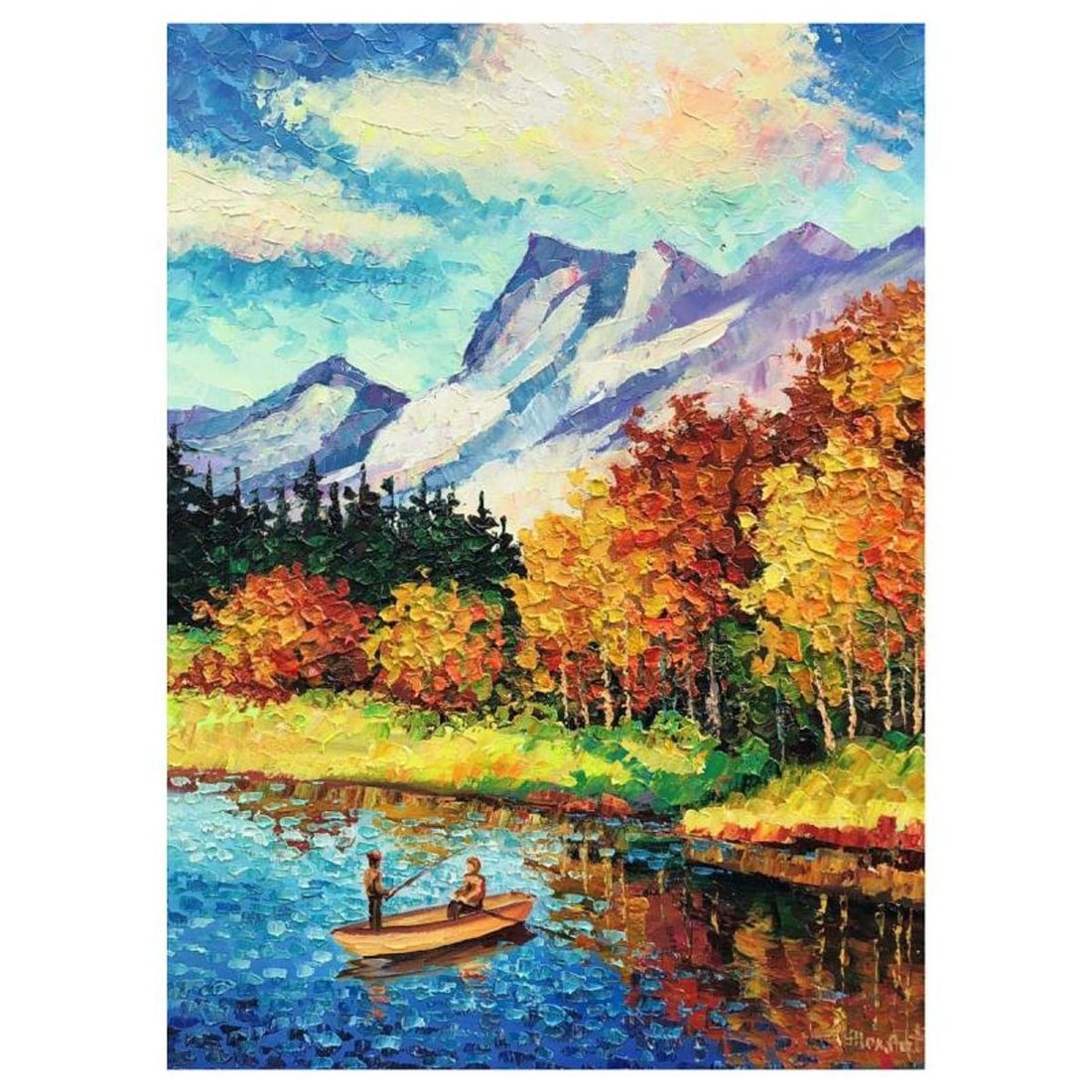 Alexander Antanenka, "Waiting For The Catch" Original Painting on Canvas, Hand Signed with Letter of: Waiting For The Catch is an original oil painting on stretched canvas by Alexander Antanenka. Hand signed by the artist, the piece comes with a letter of authenticity. Measures approximately 24" x 18"