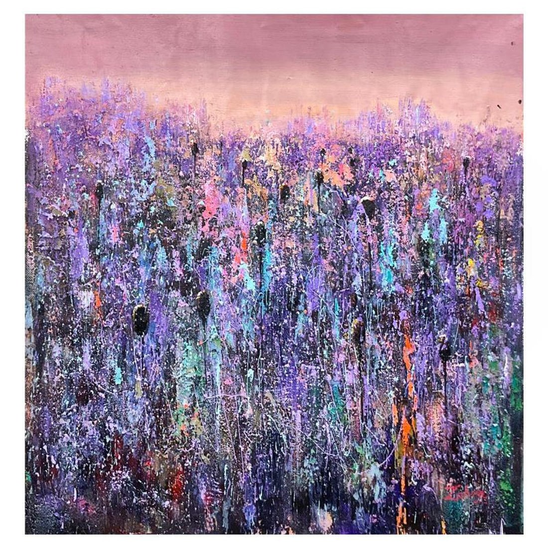 Zahra, Original Acrylic Painting on Canvas (36" x 36"), Hand Signed with Letter of Authenticity: This is an original acrylic painting on canvas by Zahra, hand signed by the artist. Includes Letter of Authenticity. Measures approx. 36" x 36" (image).