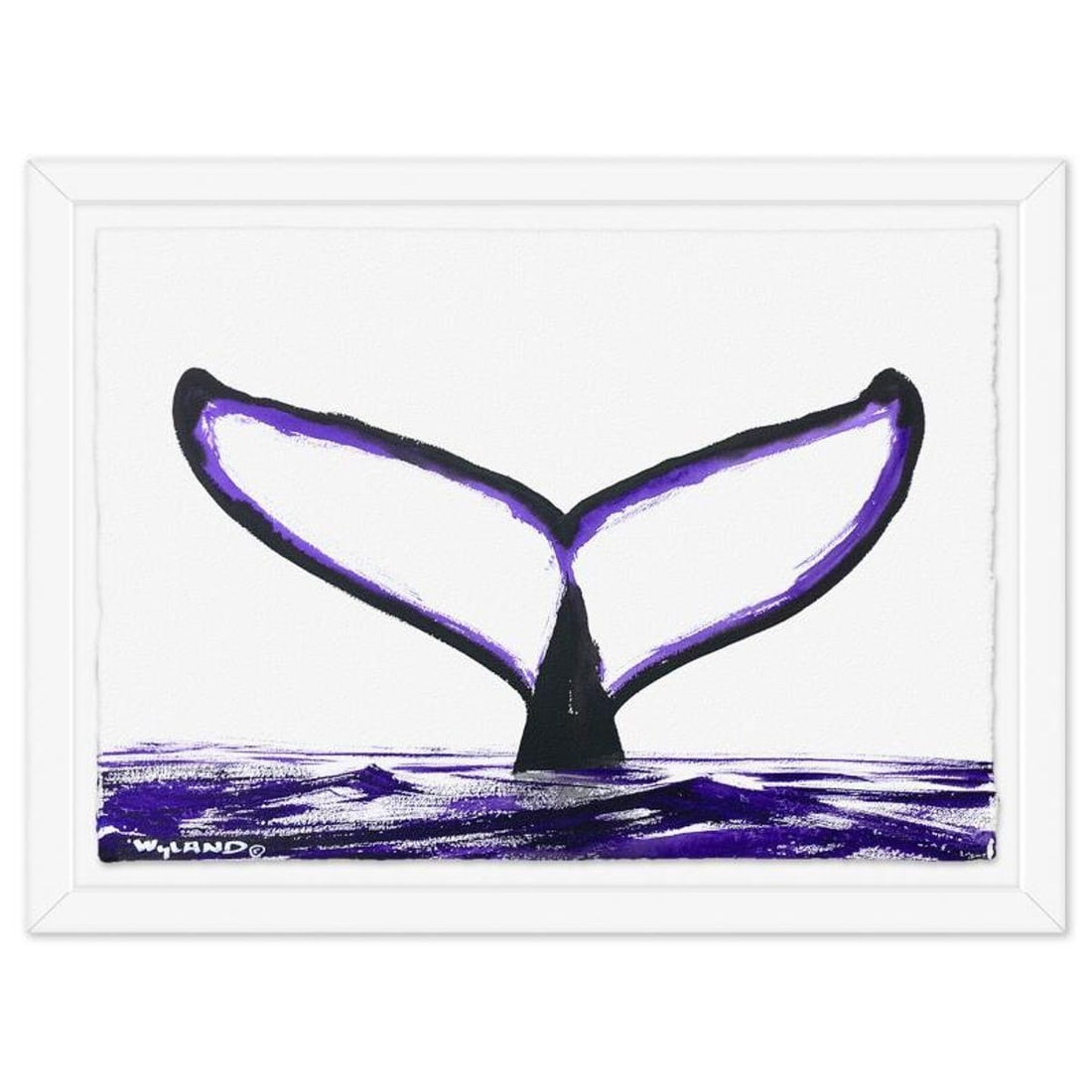 Wyland, "Whale Tail" Framed Original Sumi Ink Painting, Hand Signed with Letter of Authenticity.: Whale Tail is an original sumi ink painting on paper by Wyland, hand signed by the artist. This piece comes custom framed. Includes Letter of Authenticity. Measures approx. 36" x 46" (frame), 30" x 40