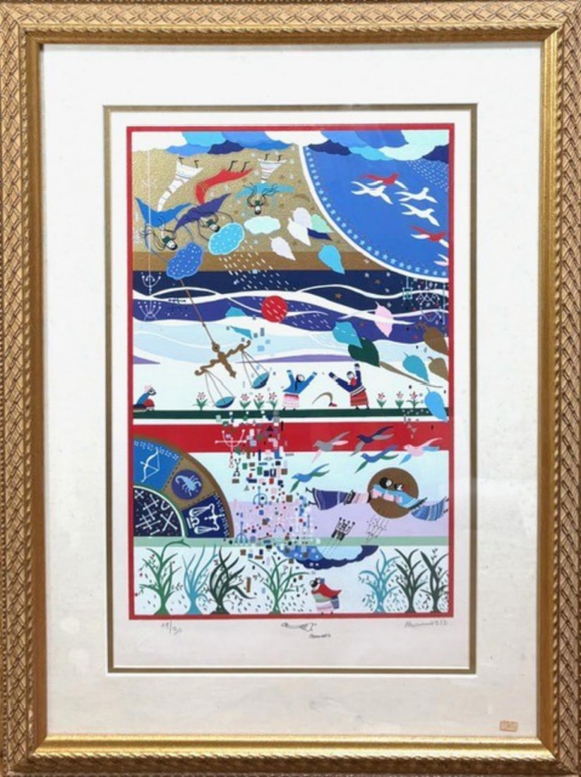 Raphael Abecassis- Serigraph on paper: Artist: Raphael Abecassis. Medium: Serigraph on paper. Measures approx. 20" x 30" (framed). Signature: Hand signed and numbered. Reference#: A-30899.