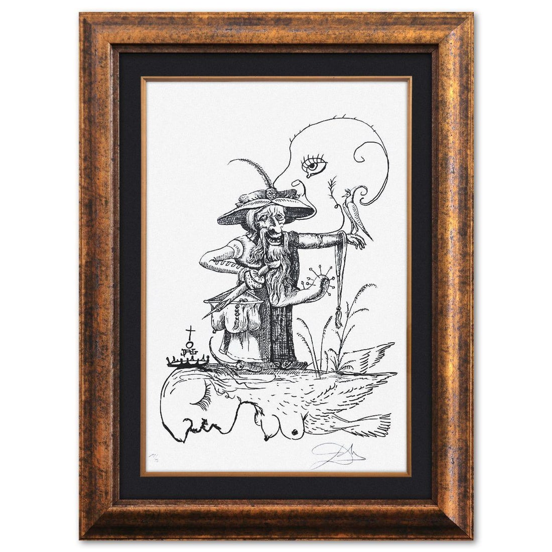 Salvador Dali- Original Lithograph from Gouache and Collage "Les Songes Drolatiques de Pantagruel" (1 of 2)