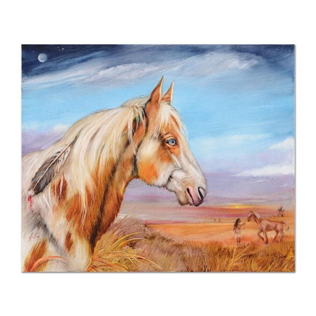 Martin Katon, "Waiting for Her" Original Oil Painting on Canvas, Hand Signed with Letter of (1 of 2)