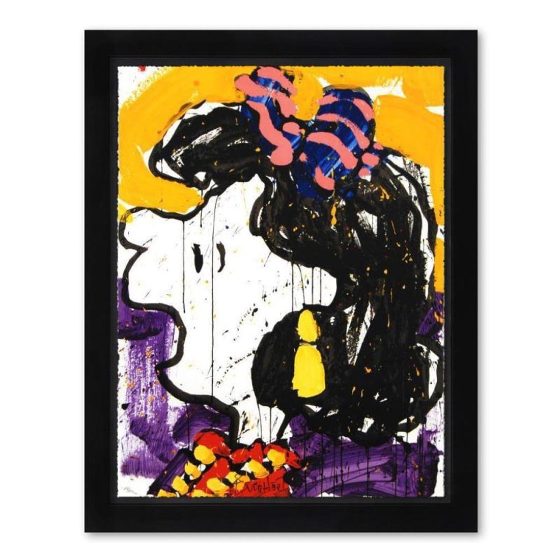 Tom Everhart, "Glam Slam" Framed Limited Edition Hand Pulled Original Lithograph. Hand Signed, with: Glam Slam is a limited edition hand pulled original lithograph on museum quality deckle-edge paper by Tom Everhart. The piece is numbered, and hand signed by the artist. This is one of the final Everh