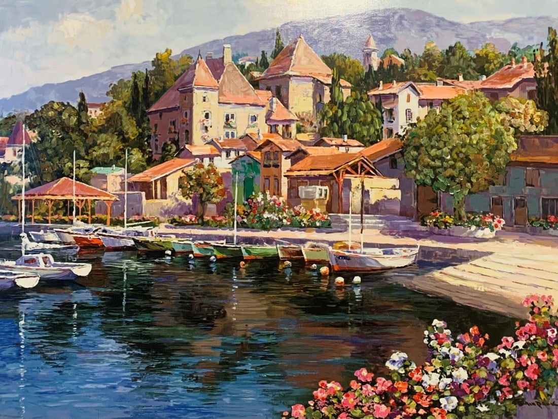 Sam Park- Hand embellished silkscreen on canvas: Artist: Sam Park. Medium: Hand embellished silkscreen on canvas. Size: 30" x 40". Signature: Signed and numbered. Reference#: 47525.