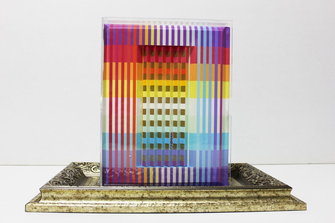 Yaacov Agam- 3D Polymorph Covered Hardback Book "The Agam Torah": Artist: Yaacov Agam. Medium: 3D Polymorph Covered Hardback Book. Title: The Agam Torah. Size: 11" x 9". Signature: Hand Signed by the Artist. Additional: Hand Signed and Numbered by the artist.