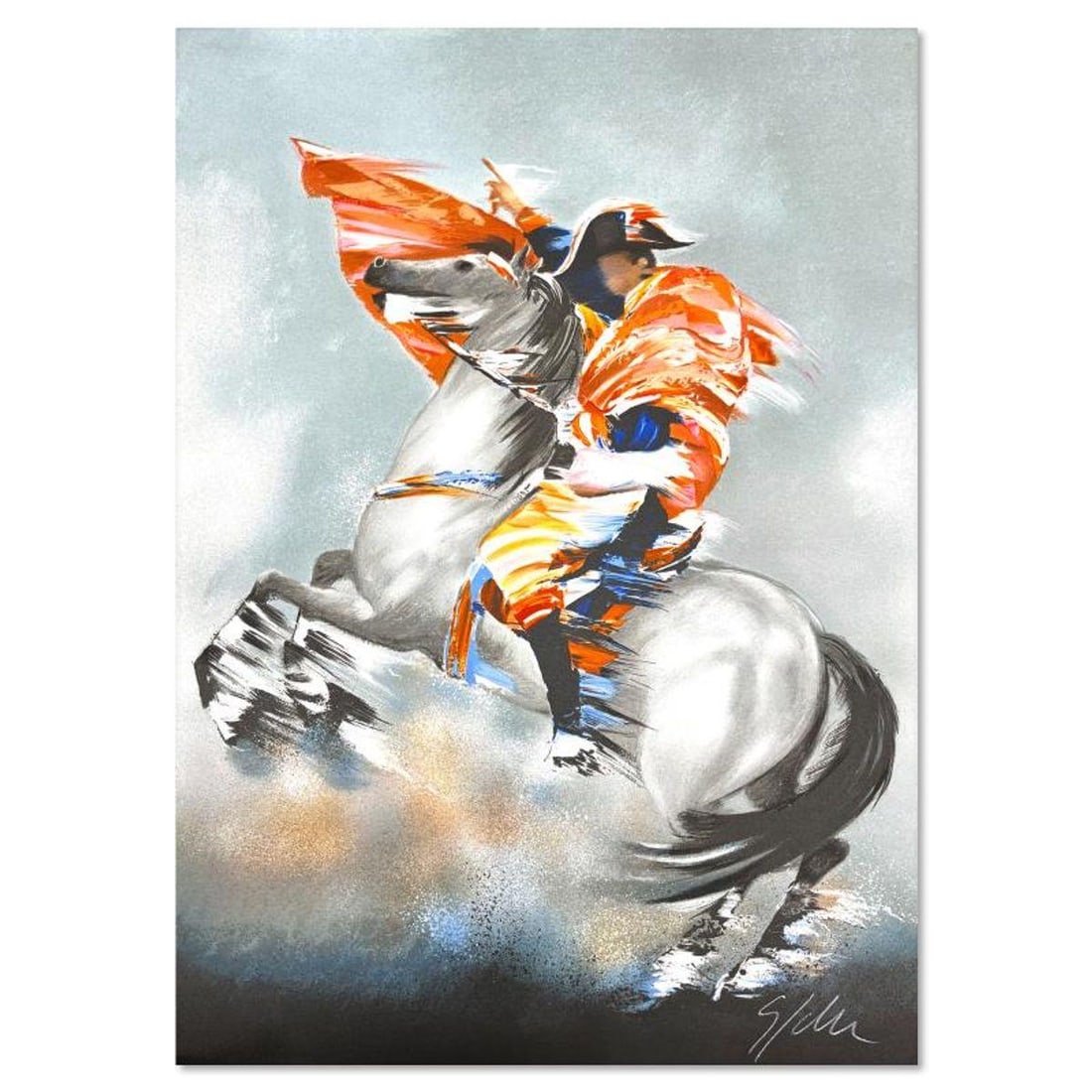 Victor Spahn, "Bonaparte" hand signed limited edition lithograph with Certificate of Authenticity.: Bonaparte is a limited edition lithograph on paper by Victor Spahn. Printed at Art-Lithographies workshop in Paris, the piece is hand signed by the artist and comes with a certificate of authenticity.